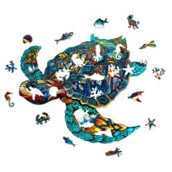 Alternative view of Mindful Wooden Jigsaw Puzzle-RESOLUTE TURTLE