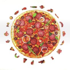 Alternative view of Mindful Wooden Jigsaw Puzzle-SAUSAGE PIZZA