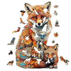 Alternative view of Mindful Wooden Jigsaw Puzzle-Parent-Child Fox