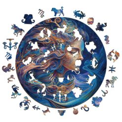 Alternative view of Zodiac Mindful Wooden Jigsaw Puzzle-Aquarius
