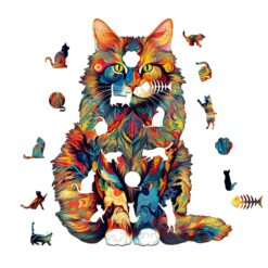Alternative view of Mindful Wooden Jigsaw Puzzle-Maine Cat