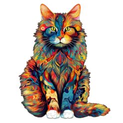 Mindful Wooden Jigsaw Puzzle-Maine Cat