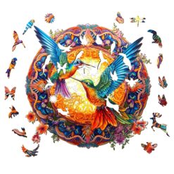 Alternative view of Mindful Wooden Jigsaw Puzzle-Hummingbird 2