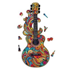 Alternative view of Mindful Wooden Jigsaw Puzzle-beautiful guitar