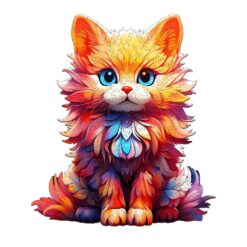Mindful Wooden Jigsaw Puzzle-docile cat