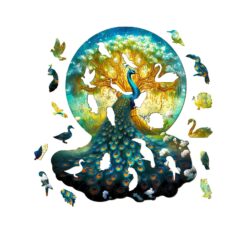 Alternative view of Mindful Wooden Jigsaw Puzzle-Noble Peacock