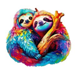 Mindful Wooden Jigsaw Puzzle-Sloth Couple