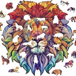 Alternative view of Mindful Wooden Jigsaw Puzzle-Steady Lion