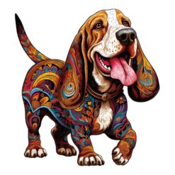 Mindful Wooden Jigsaw Puzzle- basset hound 1