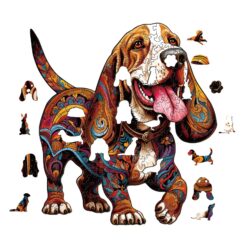 Alternative view of Mindful Wooden Jigsaw Puzzle- basset hound 1