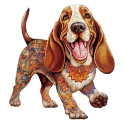 Mindful Wooden Jigsaw Puzzle- basset hound 2
