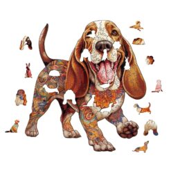 Alternative view of Mindful Wooden Jigsaw Puzzle- basset hound 2