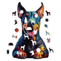 Alternative view of Mindful Wooden Jigsaw Puzzle-Doberman Pinscher