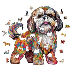 Alternative view of Mindful Wooden Jigsaw Puzzle-Beautiful shih tzu