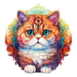 Mindful Wooden Jigsaw Puzzle-MANDALA CAT