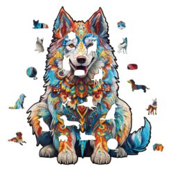 Alternative view of Mindful Wooden Jigsaw Puzzle-Alaskan Malamute