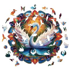 Alternative view of Mindful Wooden Jigsaw Puzzle-Beautiful swan1