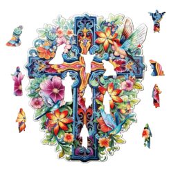 Alternative view of Mindful Wooden Jigsaw Puzzle-Blessing Cross-2