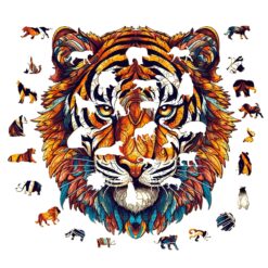 Alternative view of Mindful Wooden Jigsaw Puzzle-Brave Tiger