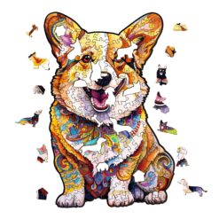 Alternative view of Mindful Wooden Jigsaw Puzzle-CLEVER CORGI-3