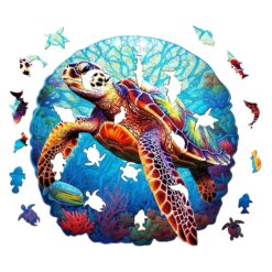 Alternative view of Mindful Wooden Jigsaw Puzzle-DEEP SEA TURTLE-2