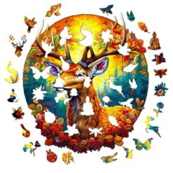 Alternative view of Mindful Wooden Jigsaw Puzzle-DEER OF LIFE-1