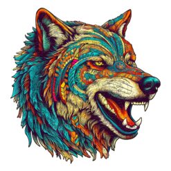 Mindful Wooden Jigsaw Puzzle-Fierce Wolf