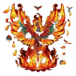 Alternative view of Mindful Wooden Jigsaw Puzzle-Flame-born Phoenix