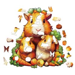 Alternative view of Mindful Wooden Jigsaw Puzzle-Guinea Pig Family