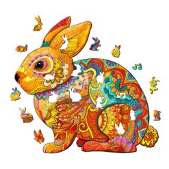 Alternative view of Mindful Wooden Jigsaw Puzzle-LUCKY RABBIT