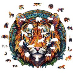 Alternative view of Mindful Wooden Jigsaw Puzzle-Mandala Tiger
