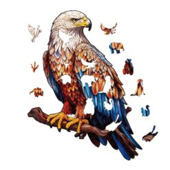 Alternative view of Mindful Wooden Jigsaw Puzzle-Mighty Bald Eagle