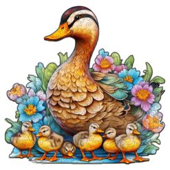 Mindful Wooden Jigsaw Puzzle-Mother Duck and Ducklings