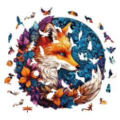 Alternative view of Mindful Wooden Jigsaw Puzzle-Mysterious Fox