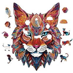 Alternative view of Mindful Wooden Jigsaw Puzzle-MYSTERIOUS LYNX