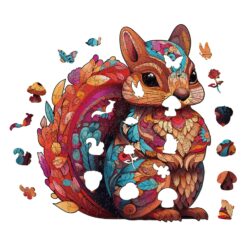 Alternative view of Mindful Wooden Jigsaw Puzzle-Playful Squirrel