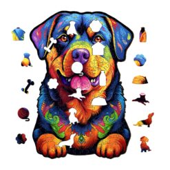Alternative view of Mindful Wooden Jigsaw Puzzle-Rottweiler-2