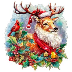 Mindful Wooden Jigsaw Puzzle-Sparkle Christmas Reindeer