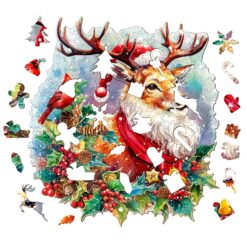 Alternative view of Mindful Wooden Jigsaw Puzzle-Sparkle Christmas Reindeer