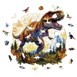 Alternative view of Mindful Wooden Jigsaw Puzzle-T-rex