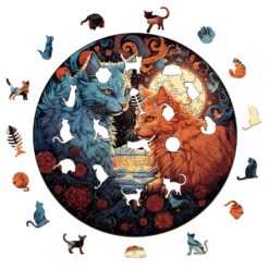 Alternative view of Mindful Wooden Jigsaw Puzzle-YIN YANG CAT-1