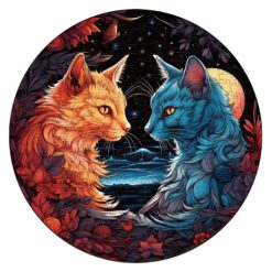 Mindful Wooden Jigsaw Puzzle-YIN YANG CAT-2