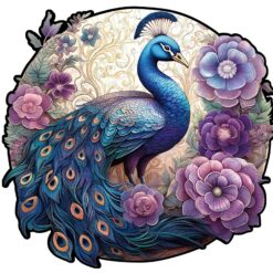 Mindful Wooden Jigsaw Puzzle-Charming Peacock