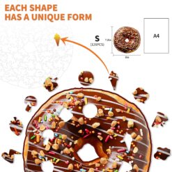 Alternative view of Mindful Wooden Jigsaw Puzzle-Chocolate Donut