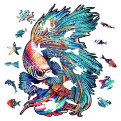 Alternative view of Mindful Wooden Jigsaw Puzzle-COLORFUL BETTA