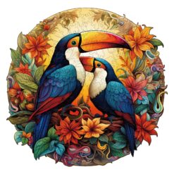 Mindful Wooden Jigsaw Puzzle-Colorful Toucans