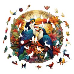 Alternative view of Mindful Wooden Jigsaw Puzzle-Colorful Toucans