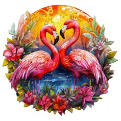 Mindful Wooden Jigsaw Puzzle-Crowned Flamingo