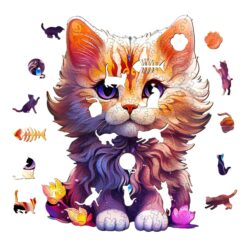 Alternative view of Mindful Wooden Jigsaw Puzzle-Cute Cat
