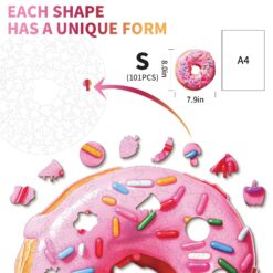Alternative view of Mindful Wooden Jigsaw Puzzle-Doughnut